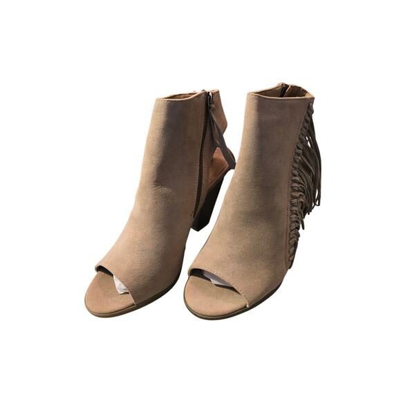 Rampage Lauren Women's Fringe Open Toe Ankle Bootie size 10M NIB - Picture 1 of 8